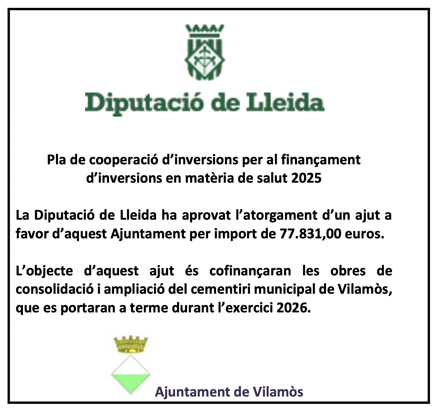 Inversió salut 2025